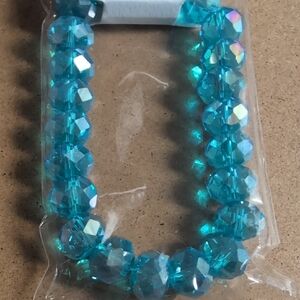 Sparkling Blue Beaded Stretch Bracelet